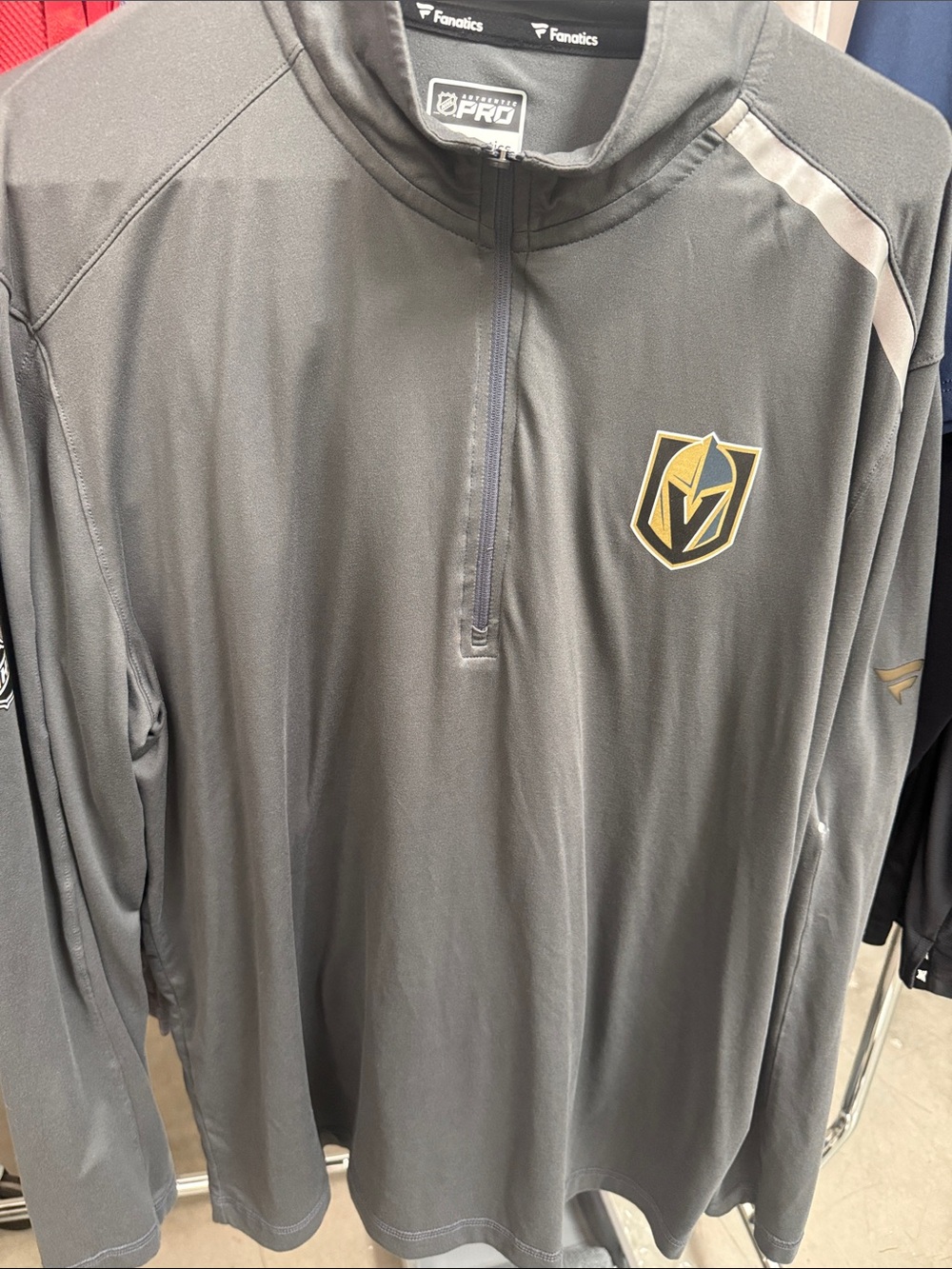 Fanatics Gray & Gold Vegas Golden Knights Quarter-Zip Performance Pullover